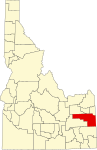 Map of Idaho highlighting Bonneville County